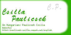 csilla paulicsek business card